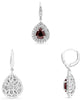 2.92CT DIAMOND & AAA RUBY 18KT WHITE GOLD 3D PEAR SHAPE & ROUND HANGING EARRINGS