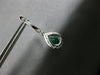 1.88CT DIAMOND & AAA EMERALD 14KT WHITE GOLD PEAR SHAPE & ROUND HANGING EARRINGS