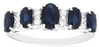 Estate 2.14Ct Diamond & AAA Sapphire 14Kt White Gold 3D Oval & Round Anniversary Ring
