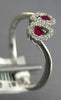 .41CT DIAMOND & AAA RUBY 14K WHITE GOLD ROUND DOUBLE PEAR SHAPE CRISS CROSS RING