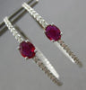 LARGE 1.61CT DIAMOND & AAA RUBY 18KT WHITE GOLD 3D OVAL INSIDE OUT HOOP EARRINGS