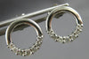 ESTATE .25CT DIAMOND 14K WHITE GOLD 3D CLASSIC JOURNEY OPEN CIRCLE STUD EARRINGS