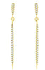 ESTATE .42CT DIAMOND 14KT YELLOW GOLD 3D GRADUATING FUN BAR HANGING EARRINGS
