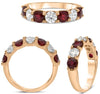 LARGE 2.54CT DIAMOND & AAA RUBY 14KT ROSE GOLD 3D ROUND SHARED PRONG LUCIDA RING