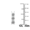 1.0CT DIAMOND 14KT WHITE GOLD SHARED PRONG 3 STONE PAST PRESENT FUTURE PENDANT
