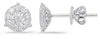 ESTATE .74CT DIAMOND 14KT WHITE GOLD CLASSIC CLUSTER FLOWER HALO STUD EARRINGS