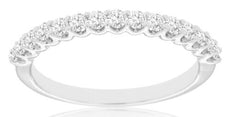 .42CT DIAMOND 14KT WHITE GOLD ROUND LUCIDA SHARED PRONG WEDDING ANNIVERSARY RING