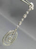 ANTIQUE LONG 3.50CT DIAMOND 14KT WHITE GOLD 3D CHANDELIER HANGING EARRINGS #454