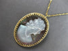 ANTIQUE LARGE 14KT YELLOW GOLD 3D HANDCRAFTED MOTHER OF PEARL PIN PENDANT #27681