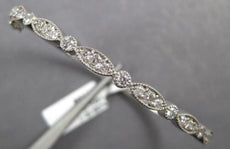 1.40CT DIAMOND 14K WHITE GOLD 3D ROUND & MARQUISE SHAPE FILIGREE BANGLE BRACELET