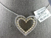 ESTATE LARGE .91CT DIAMOND 18KT 2 TONE GOLD DOUBLE HEART LOVE FLOATING PENDANT