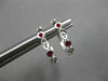 .23CT DIAMOND & AAA RUBY 14K WHITE GOLD 3D INFINITY HUGGIE HOOP HANGING EARRINGS