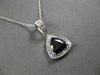 .88CT DIAMOND & AAA SAPPHIRE 14K WHITE GOLD 3D TRILLION & ROUND FLOATING PENDANT