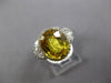 ESTATE LARGE 7.1CT DIAMOND & AAA YELLOW SAPPHIRE 18KT WHITE GOLD ENGAGEMENT RING