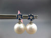 .50CT DIAMOND & AAA SAPPHIRE & SOUTH SEA PEARL 14KT WHITE GOLD FLOWER EARRINGS