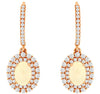 1.85CT DIAMOND & AAA OPAL 14KT ROSE GOLD 3D OVAL & ROUND FLOWER HANGING EARRINGS