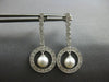 .45CT DIAMOND & AAA SOUTH SEA PEARL 14KT WHITE GOLD 3D FILIGREE HANGING EARRINGS