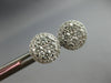 ESTATE .89CT DIAMOND 14KT WHITE GOLD 3D CLASSIC ROUND CLUSTER HALO STUD EARRINGS
