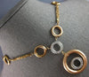 ESTATE .32CT DIAMOND 14KT TRI COLOR GOLD 3D MULTI CIRCULAR LARIAT LOVE NECKLACE