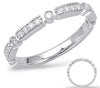 ESTATE .19CT DIAMOND 14KT WHITE GOLD 3D ROUND BEZEL & PRONG RECTANGULAR FUN RING