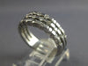 WIDE .75CT DIAMOND 14KT WHITE GOLD CLASSIC ETOILE 3 ROW WEDDING ANNIVERSARY RING