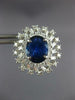 ESTATE EXTRA LARGE 8.39CT DIAMOND & AAA SAPPHIRE 18K WHITE GOLD CLIP ON EARRINGS