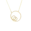 ESTATE .59CT DIAMOND 18K WHITE GOLD TRIPLE CIRCLE OF LIFE LOVE KNOT FUN NECKLACE
