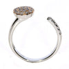 .32CT WHITE & PINK DIAMOND 18KT WHITE & ROSE GOLD CIRCULAR PAVE TENSION FUN RING