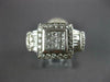 LARGE 1.50CT DIAMOND 14KT WHITE GOLD ROUND BAGUETTE & PRINCESS SQUARE HALO RING
