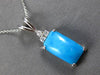 ESTATE 2.75CT DIAMOND & AAA BLUE OPAL 14K WHITE GOLD 3D 3 STONE FLOATING PENDANT