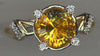 ESTATE 1.69CT DIAMOND & AAA CITRINE 14KT YELLOW GOLD 3D CLASSIC ENGAGEMENT RING