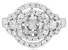 .99CT DIAMOND 14KT WHITE GOLD 3D DOUBLE HALO 4 PRONG SEMI MOUNT ENGAGEMENT RING