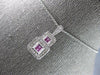 .76CT DIAMOND & AAA PINK SAPPHIRE 14KT WHITE GOLD DOUBLE SQUARE FLOATING PENDANT