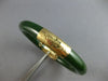 ANTIQUE LARGE HANDCRAFTED AAA JADE 14KT YELLOW GOLD CUFF BANGLE BRACELET #27685