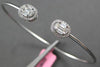 .43CT DIAMOND 18K WHITE GOLD ROUND & BAGUETTE INVISIBLE FLEXIBLE BANGLE BRACELET