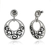 LARGE 3.3CT WHITE & BLACK DIAMOND 18KT WHITE GOLD FILIGREE CIRCULAR FUN EARRINGS