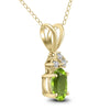 1.31CT DIAMOND & AAA PERIDOT 14KT YELLOW GOLD OVAL & ROUND FLOATING PENDANT