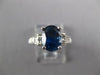 3.18CT DIAMOND AAA SAPPHIRE 14K WHITE GOLD OVAL & PRINCESS ENGAGEMENT RING 27323