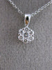 ESTATE .25CT DIAMOND 14KT WHITE GOLD 3D FLOWER CLUSTER FLOATING PENDANT & CHAIN