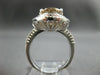 ESTATE LARGE 7.62CT DIAMOND & AAA CHAMPAGNE TOPAZ 14K WHITE GOLD ENGAGEMENT RING
