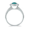 ESTATE .75CT WHITE & BLUE DIAMOND 14KT WHITE GOLD CLASSIC ROUND ENGAGEMENT RING