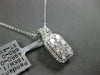 ESTATE 1.08CT DIAMOND 18KT WHITE GOLD 3D ROUND INVISIBLE SQUARE FLOATING PENDANT