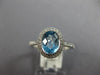 1.62CT DIAMOND & AAA BLUE TOPAZ 14KT WHITE GOLD 3D OVAL & ROUND ENGAGEMENT RING