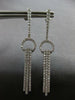 LONG 1.25CT DIAMOND 18KT WHITE GOLD MULTI BAR CHANDELIER HANGING EARRINGS #27662