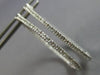 ESTATE LARGE 1.10CT DIAMOND 14KT WHITE GOLD 3D INSIDE OUT HOOP HANGING EARRINGS