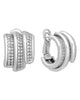 1.86CT DIAMOND 18K WHITE GOLD MULTI ROW RECTANGULAR CRISS CROSS HANGING EARRINGS