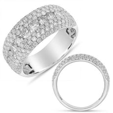 1.93CT DIAMOND 14KT WHITE GOLD CLASSIC MULTI ROW PAVE CHANNEL ANNIVERSARY RING