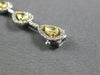 WIDE & LONG 6.29CT WHITE & FANCY YELLOW DIAMOND 18KT 2 TONE GOLD TENNIS BRACELET
