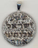 .29CT BLACK DIAMOND 14KT WHITE GOLD 3D CIRCULAR SHEMA YISROEL FLOATING PENDANT