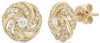 ESTATE .30CT DIAMOND 14KT YELLOW GOLD 3D CLASSIC FLOWER FUN STUD EARRINGS